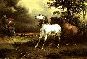 carle vernet chevaux effrayes par l'orage USA oil painting artist